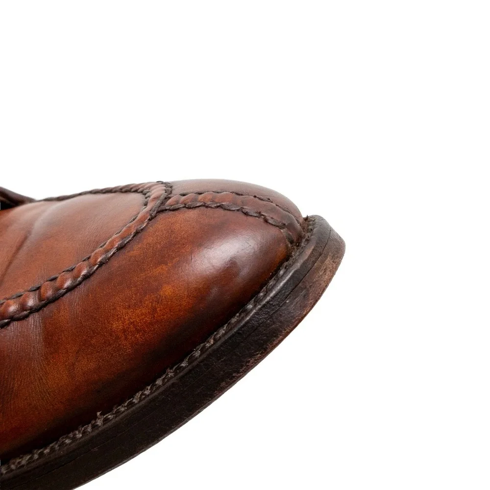 Alden 962 Norwegian Front Blucher Dark Tan Calfskin Split Toe Derby Shoes 8.5 C